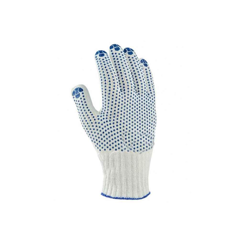 Рукавичка дамська біла крапка робоча (12шт. уп.)