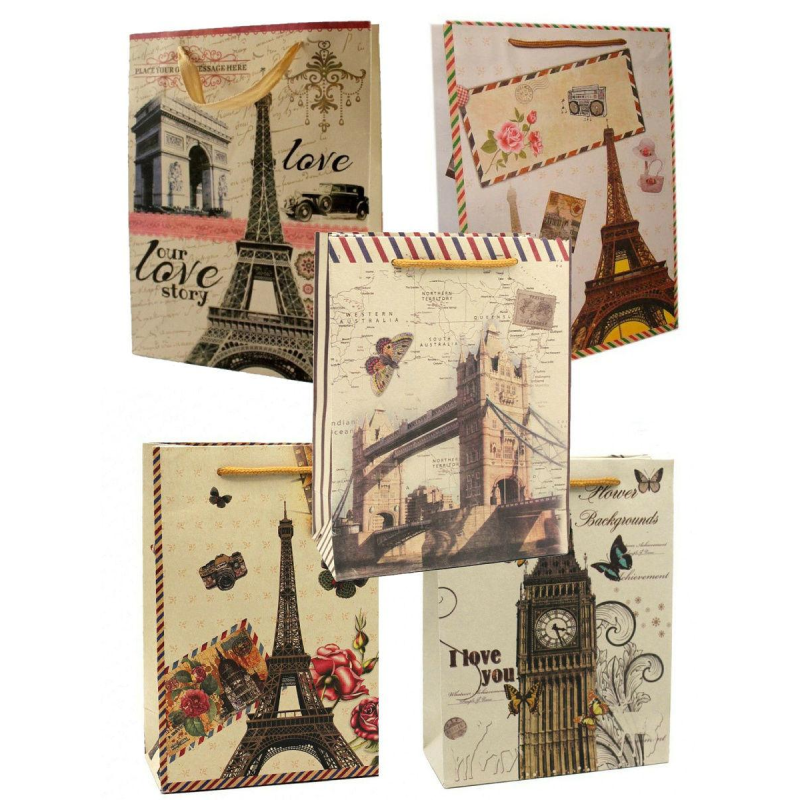 Пакет картонний “Париж“, вертикальний “17*22,5см“