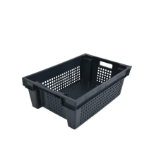 Ящик пластиковий N6420-2020 600х400х200 перф., дно суц. чорний тип 3