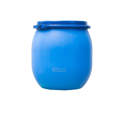 Бочка харчова 80 л (50 см) /3-х шар./ з пластиковим хомутом+засувка, синя