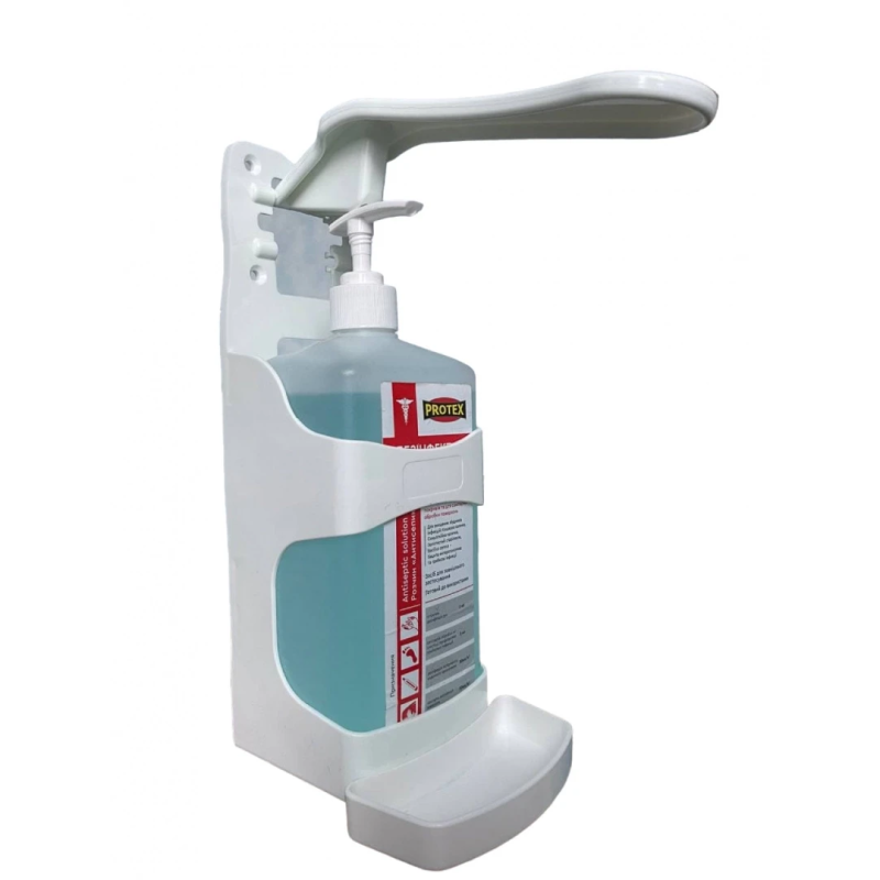 Ліктьовий дозатор для дезінфекції рук 1л, (з ємністю)