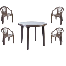 Комплект пластикових садових меблів стіл + 4 стільці